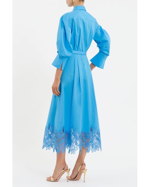 Rebecca Vallance Blue Montreux Shirt Midi Dress