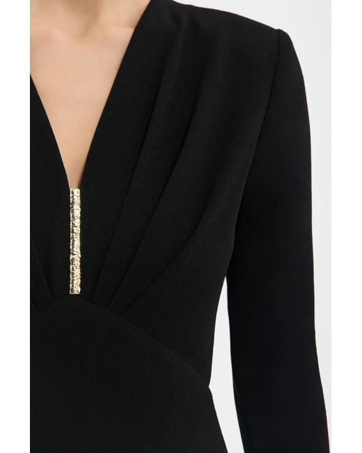 Rebecca Vallance Black Tallon Long Sleeve Midi Dress