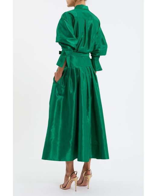 Rebecca Vallance Green Maple Shirt Midi Dress