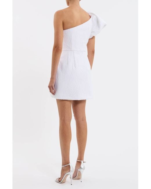 Rebecca Vallance White Bridgette One Shoulder Mini Dress