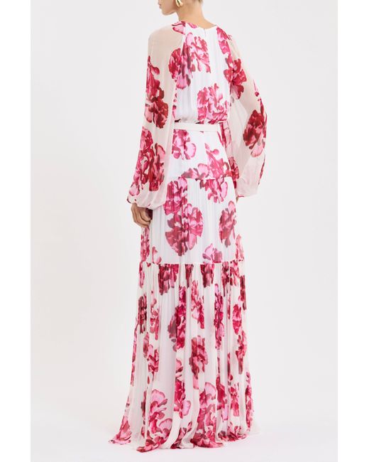 Rebecca Vallance Pink Damask Rose Maxi Dress
