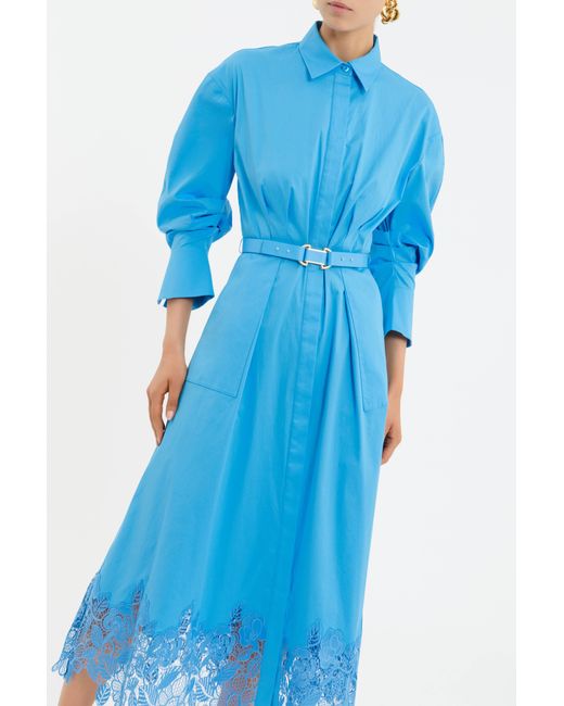 Rebecca Vallance Blue Montreux Shirt Midi Dress