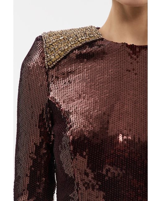 Rebecca Vallance Purple Glimmer Mini Dress
