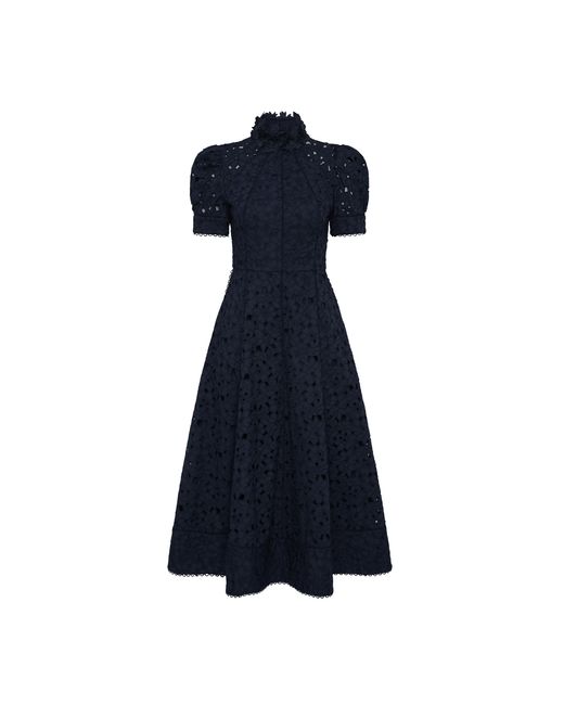 Rebecca Vallance Blue Kitsu Short Sleeve Midi Dress