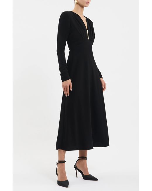 Rebecca Vallance Black Tallon Long Sleeve Midi Dress