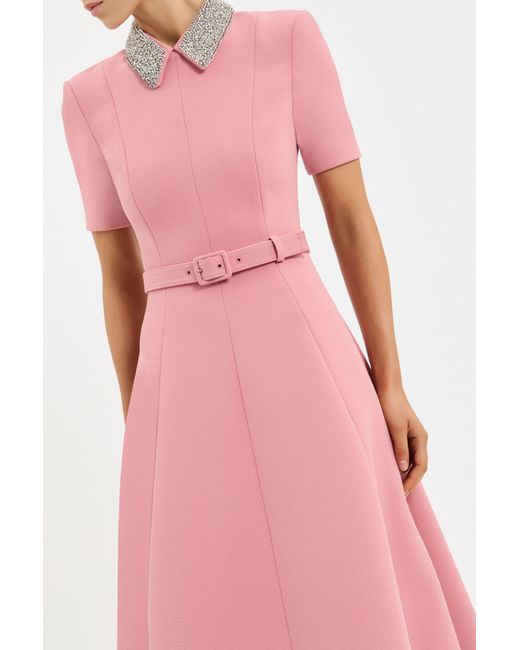 Rebecca Vallance Pink Xena Short Sleeve Midi Dress
