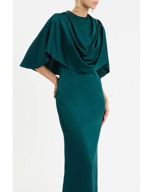 Rebecca Vallance Green Ellerie Cape Gown