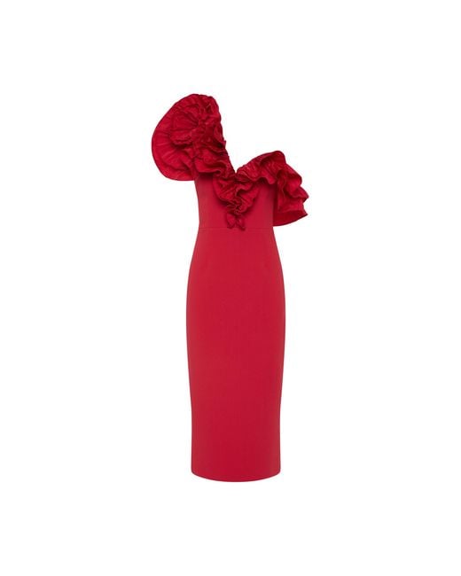 Rebecca Vallance Red Zarya Midi Dress