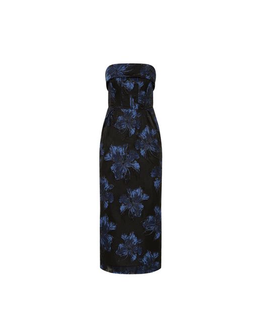 Rebecca Vallance Blue Alexandra Midi Dress