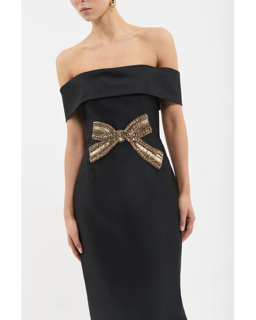 Rebecca Vallance Black Venus Midi Dress