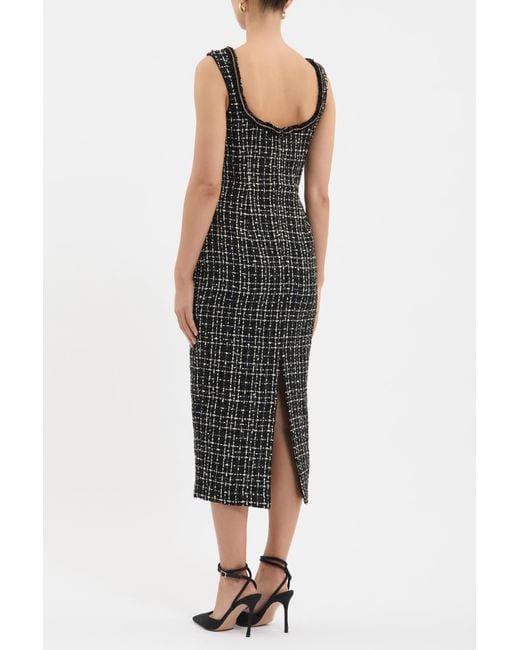 Rebecca Vallance Black Meringue Midi Dress
