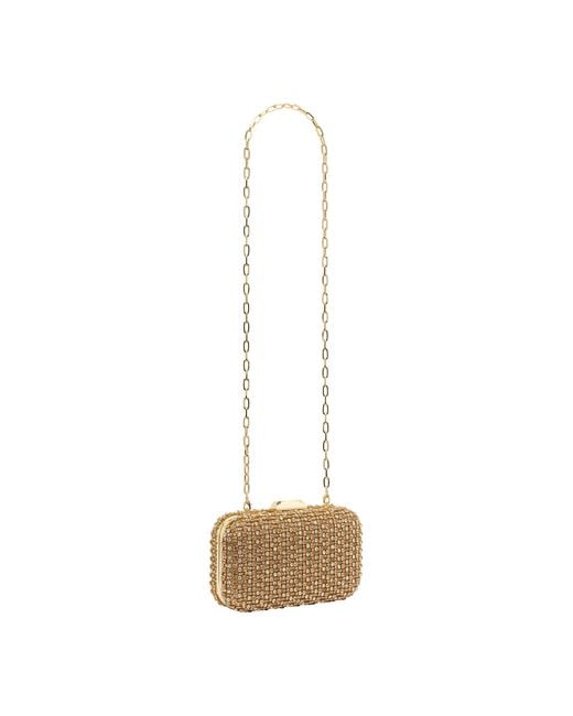 Rebecca Vallance White Embellished Square Clutch