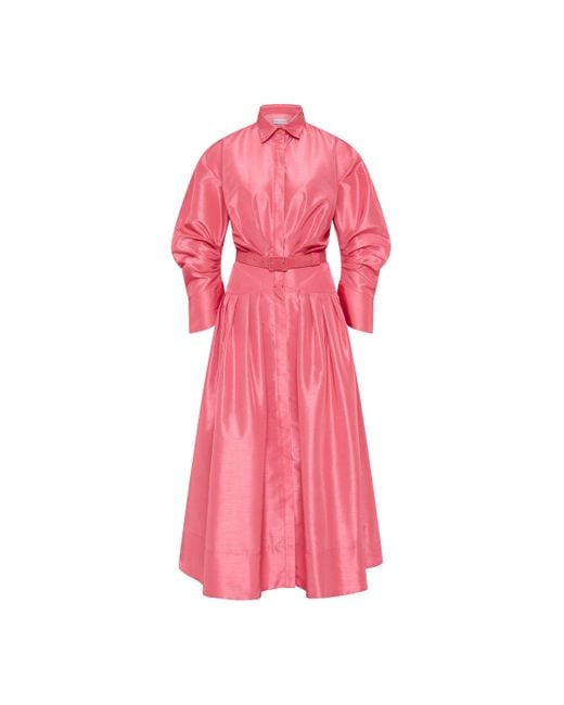 Rebecca Vallance Pink Maple Shirt Midi Dress