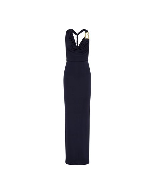 Rebecca Vallance Blue Ayesha Halter Maxi Dress