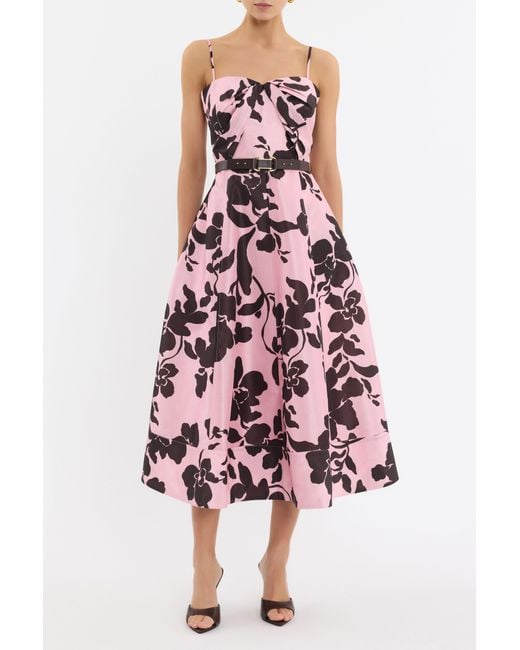 Rebecca Vallance White Connie Strap Midi Dress