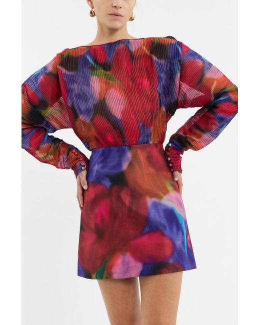 Rebecca Vallance Red Cabaret Roses Mini Dress