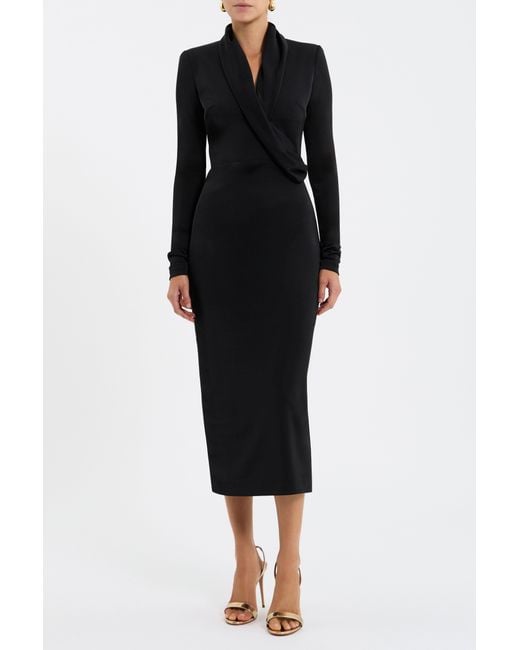 Rebecca Vallance Black Erin Long Sleeve Midi Dress
