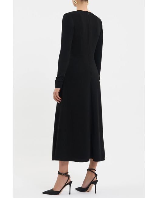 Rebecca Vallance Black Tallon Long Sleeve Midi Dress