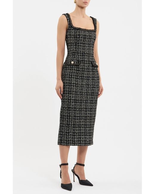 Rebecca Vallance Black Meringue Midi Dress