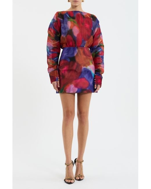 Rebecca Vallance Red Cabaret Roses Mini Dress