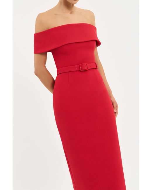 Rebecca Vallance Red Precious Midi Dress