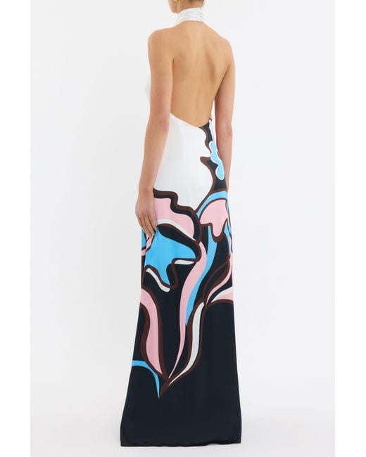 Rebecca Vallance White Barbados Breeze Halter Maxi Dress
