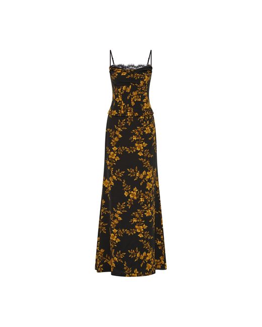 Rebecca Vallance White Gilded Floral Maxi Dress