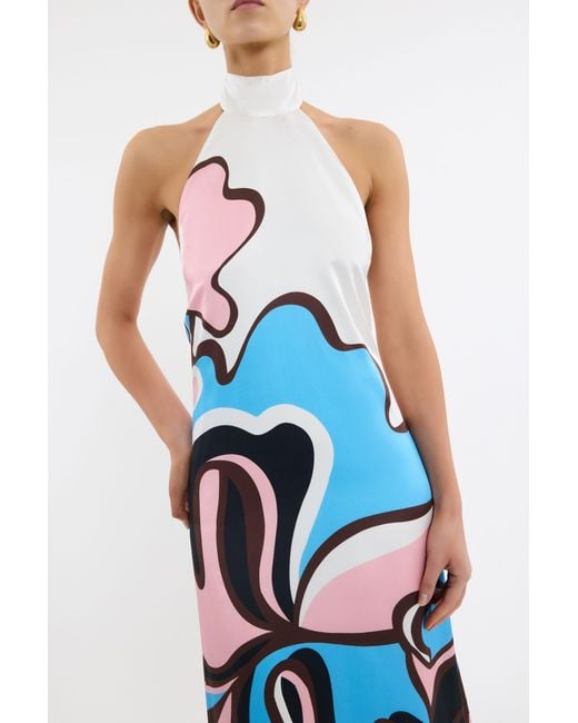 Rebecca Vallance White Barbados Breeze Halter Maxi Dress