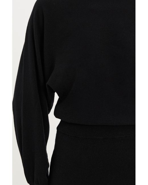 Rebecca Vallance Black Balletic Knit Midi Dress