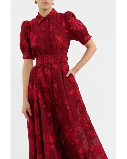 Rebecca Vallance Red Henrietta Button Gown
