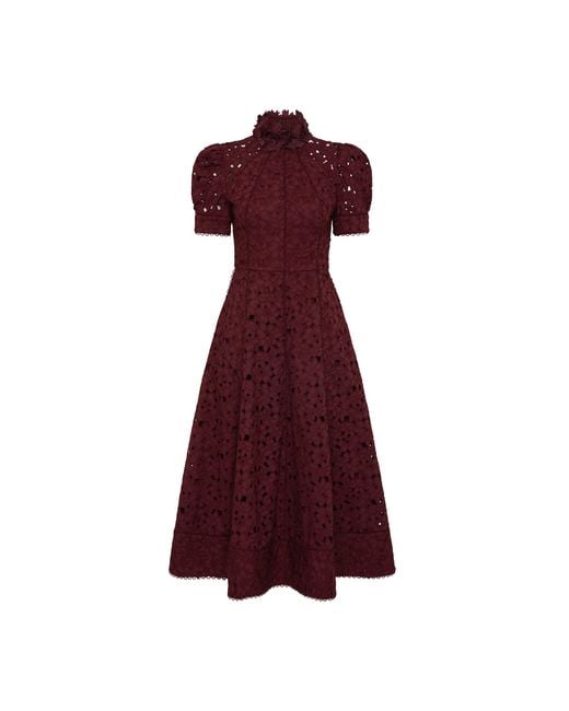 Rebecca Vallance Purple Kitsu Short Sleeve Midi Dress