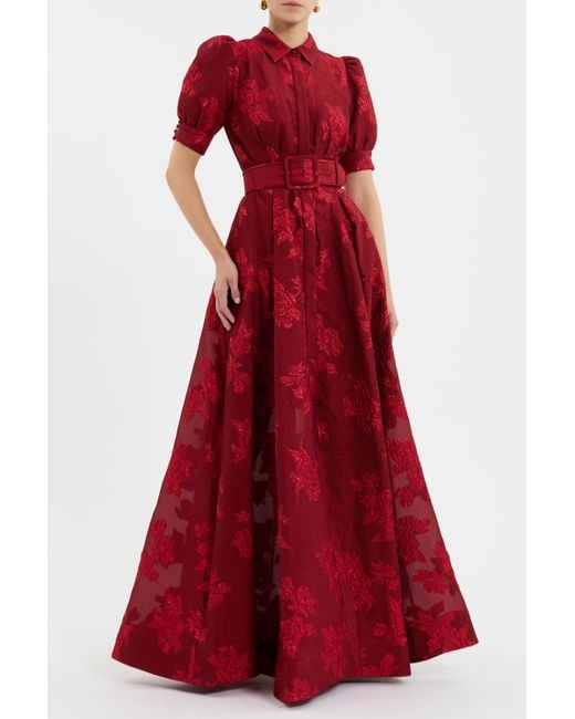 Rebecca Vallance Red Henrietta Button Gown