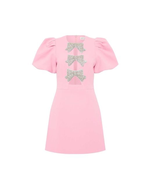 Rebecca Vallance Pink Juliana Puff Sleeve Mini Dress