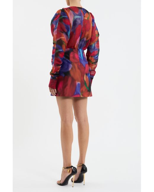 Rebecca Vallance Red Cabaret Roses Mini Dress