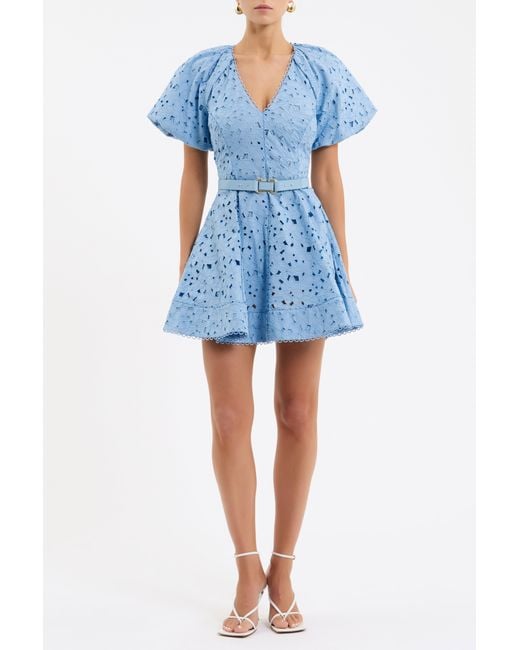 Rebecca Vallance Blue Wilda Mini Dress