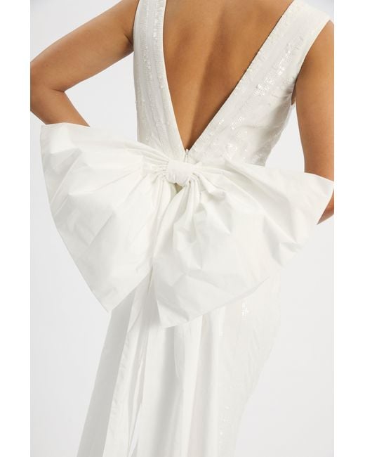 Rebecca Vallance White Davina Bow Gown Ivory
