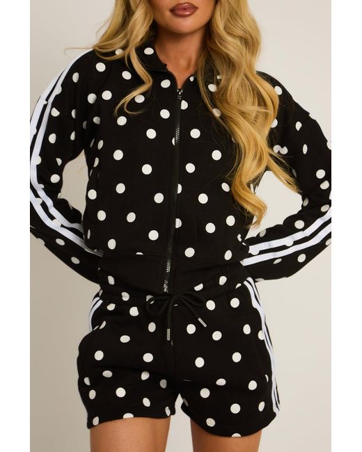 Rebellious Fashion Black Zip Through Jacket And Shorts Co-Ord Set