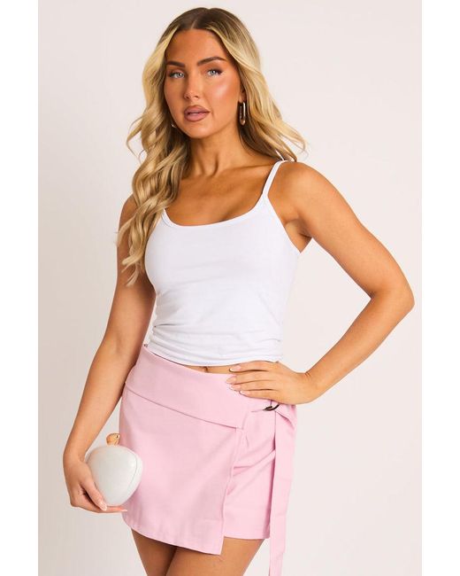 Rebellious Fashion Red Wrap Detail Skort