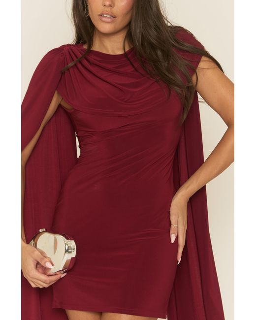 Rebellious Fashion Gathered Cape Mini Dress