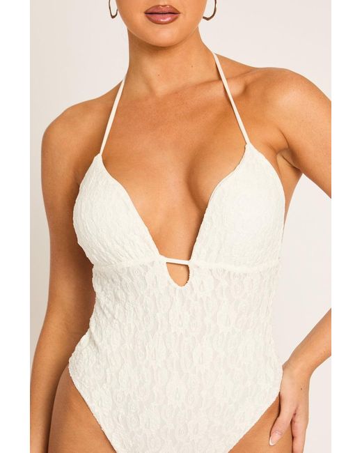 Rebellious Fashion Green Lace Plunge Bodysuit
