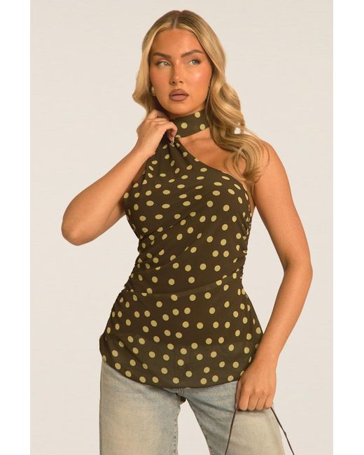 Rebellious Fashion Natural Polka Dot Scarf Top