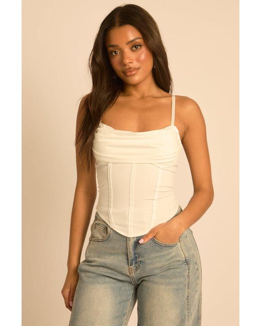 Rebellious Fashion Green Drape Detail Corset Top