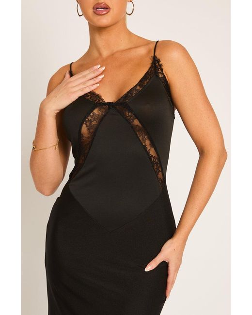 Rebellious Fashion Natural Lace Insert Maxi Dress