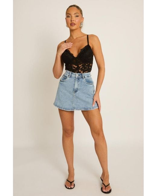 Rebellious Fashion Natural Lace Corset Detail Bodysuit