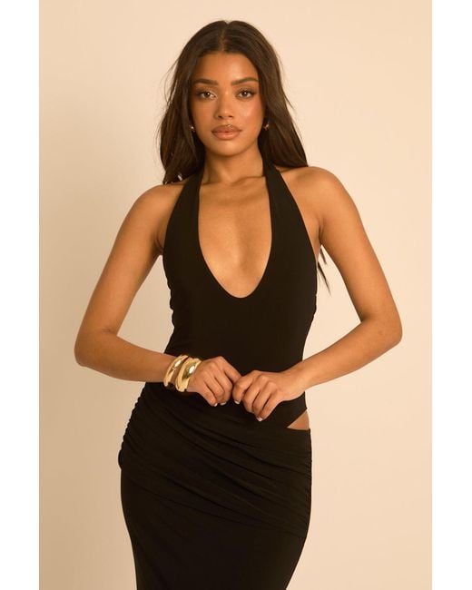 Rebellious Fashion Natural Bodysuit Maxi Dress