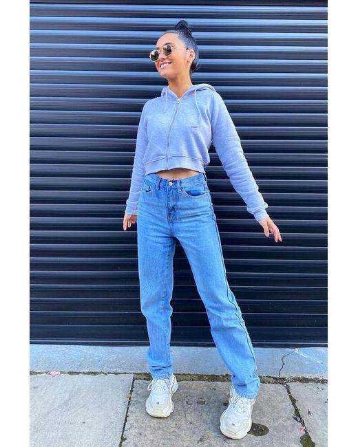 Rebellious Fashion Gray Denim Extra Long Straight Leg Jeans