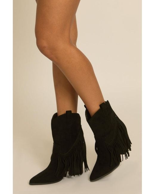 Rebellious Fashion Yellow Fringed Pointed Toe Cowboy Boots