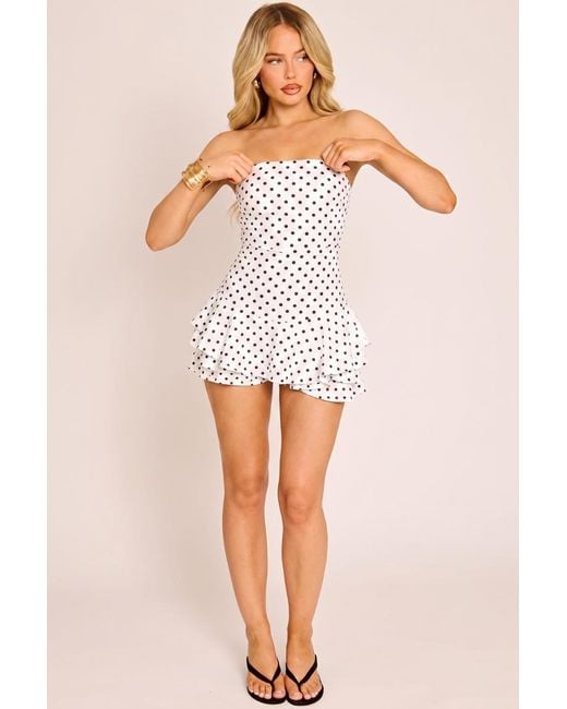 Rebellious Fashion Multicolor Bandeau Flippy Playsuit