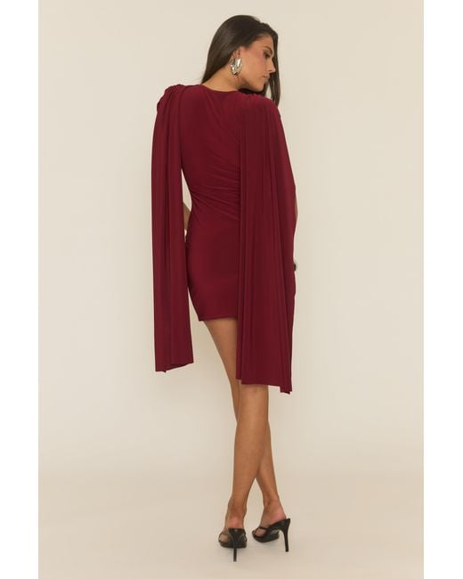 Rebellious Fashion Gathered Cape Mini Dress