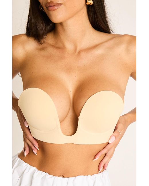 Rebellious Fashion Natural Stick On Plunge Backless Bra